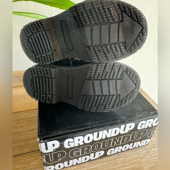 Ground up Toddler Lace-Up side zipper Black glitter combat Boots size 9 - Picture 5 of 6